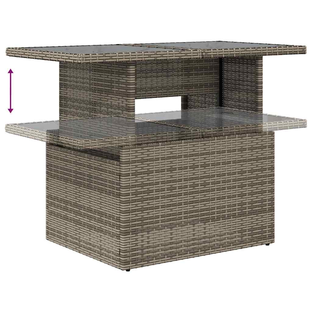 Set De Sofás De Jardín 7 Pzas Con Cojines Ratán Sintético Gris / Vetonek_5