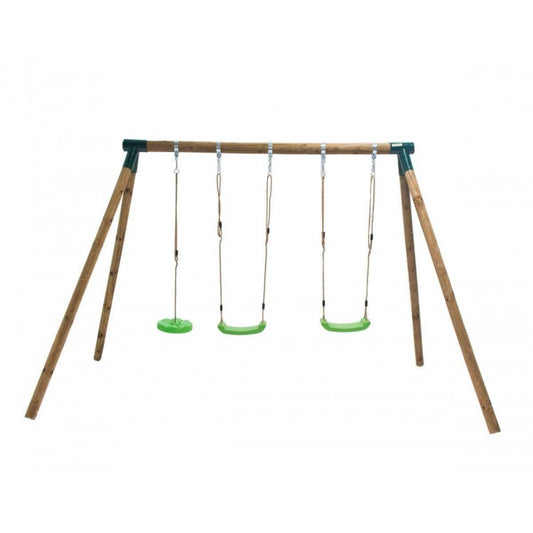 Columpio Doble De Madera Redonda Masgames Kibo Xl Plus._0