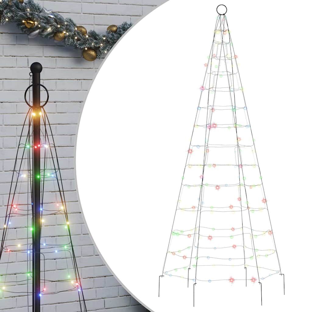 Vidaxl Árbol De Navidad En Asta De Bandera 200 Led De Colores 180 Cm_0