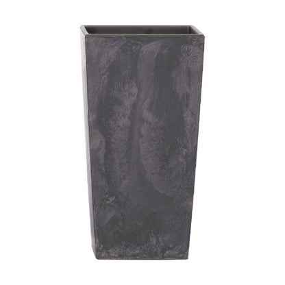 Maceta Alta 35 L Prosperplast Urbi Square Effect De Plástico Con Depósito En Color Antracita, 55 (alto) X 29,5 (ancho) X 29,5 (profundo) Cms