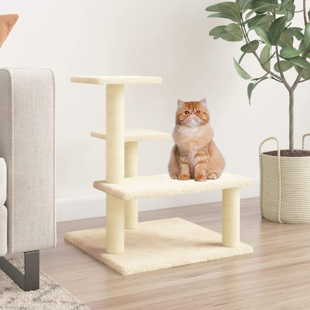 Vidaxl Rascador Para Gatos Con Postes De Sisal Color Crema 61 Cm_1