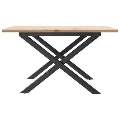 Mesa De Centro Marco X Madera Maciza Pino Y Acero 70x70x40 Cm_3