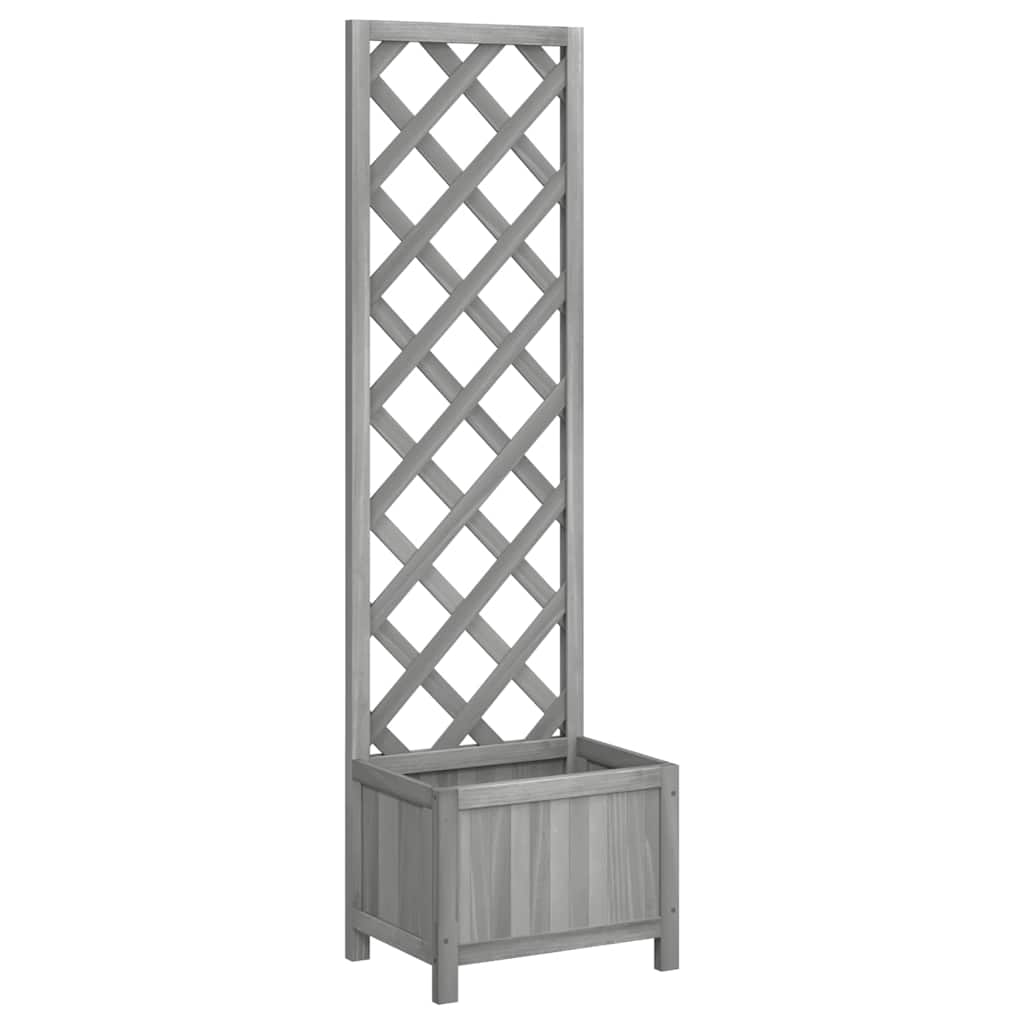 Jardinera Con Enrejado 40x30x135 Cm Madera Maciza De Abeto_0