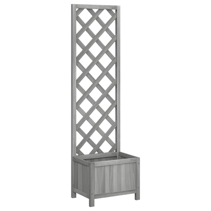 Jardinera Con Enrejado 40x30x135 Cm Madera Maciza De Abeto_0