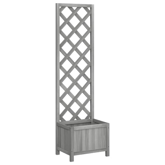 Jardinera Con Enrejado 40x30x135 Cm Madera Maciza De Abeto_0