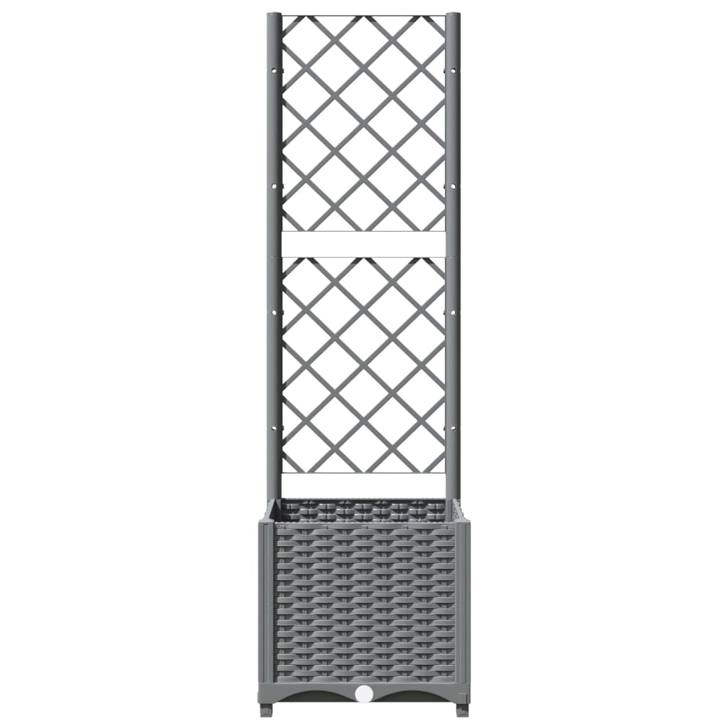 Jardinera Con Enrejado Pp Gris Claro 40x40x136 Cm_2