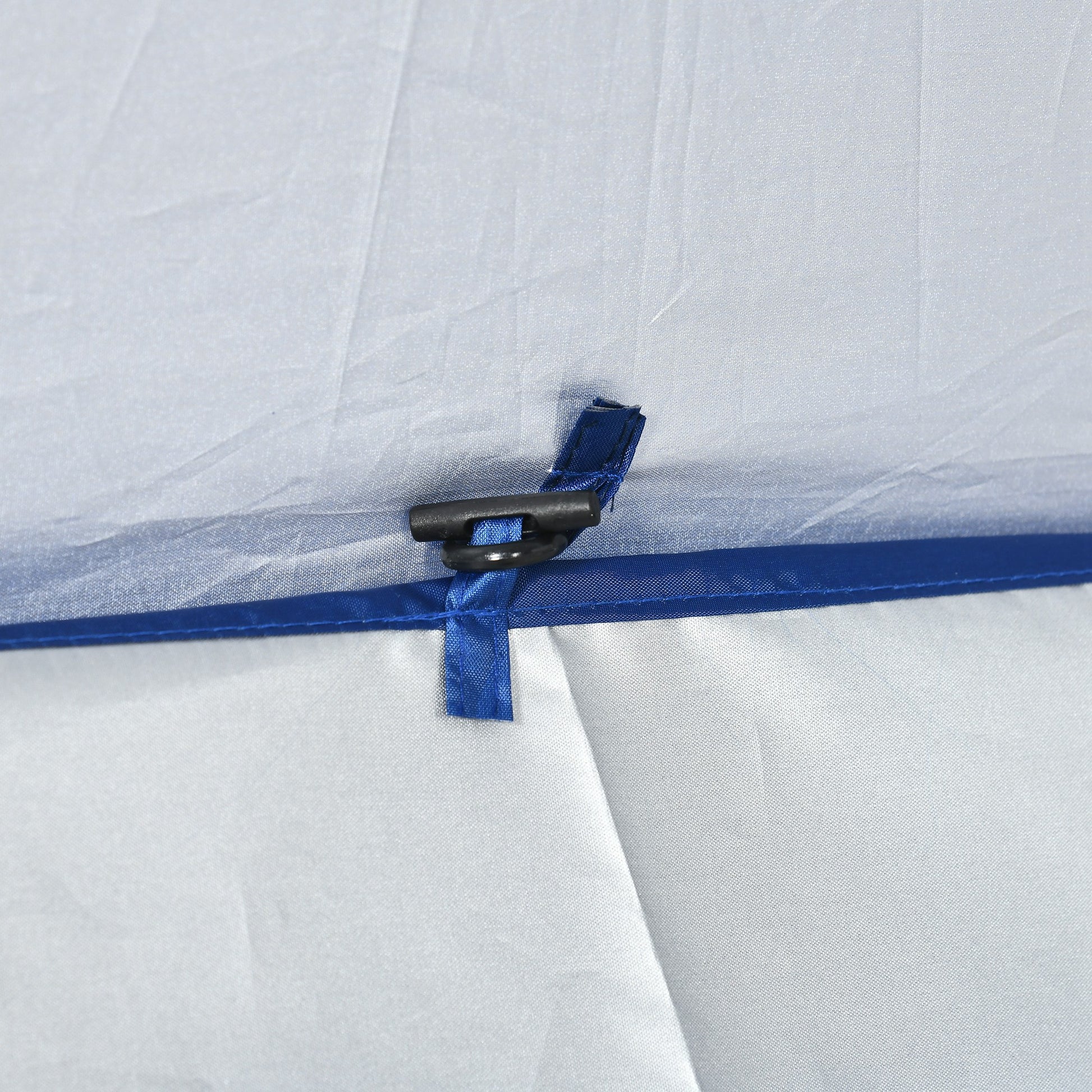 Outsunny Sombrilla De Playa Con Panel Lateral Ø191x211 Cm Techo Inclinable Azul_3