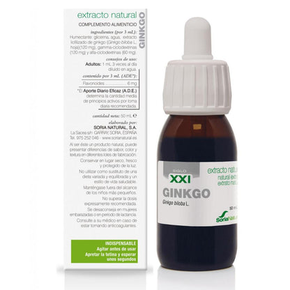 Extrato de Ginkgo Biloba Soria Natural, 50 ml