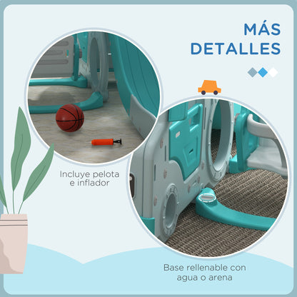 Aiyaplay Juego De Tobogán Y Columpio Para Niños 6 En 1 201x151x87,5cm Azul Claro_3