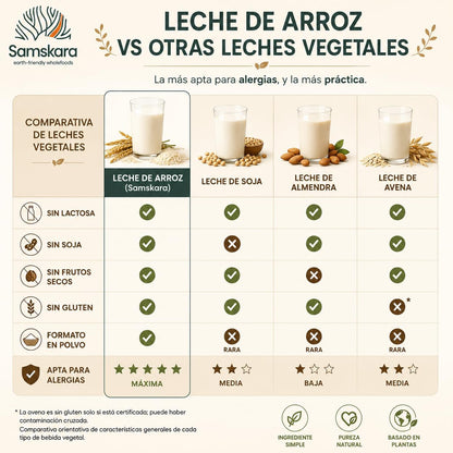 Leche De Arroz En Polvo Bio - 500g | Bebida Vegetal Ecológica Vegana, Sin Lactosa, Sin Azúcares Añadidos, Sin Gluten_4