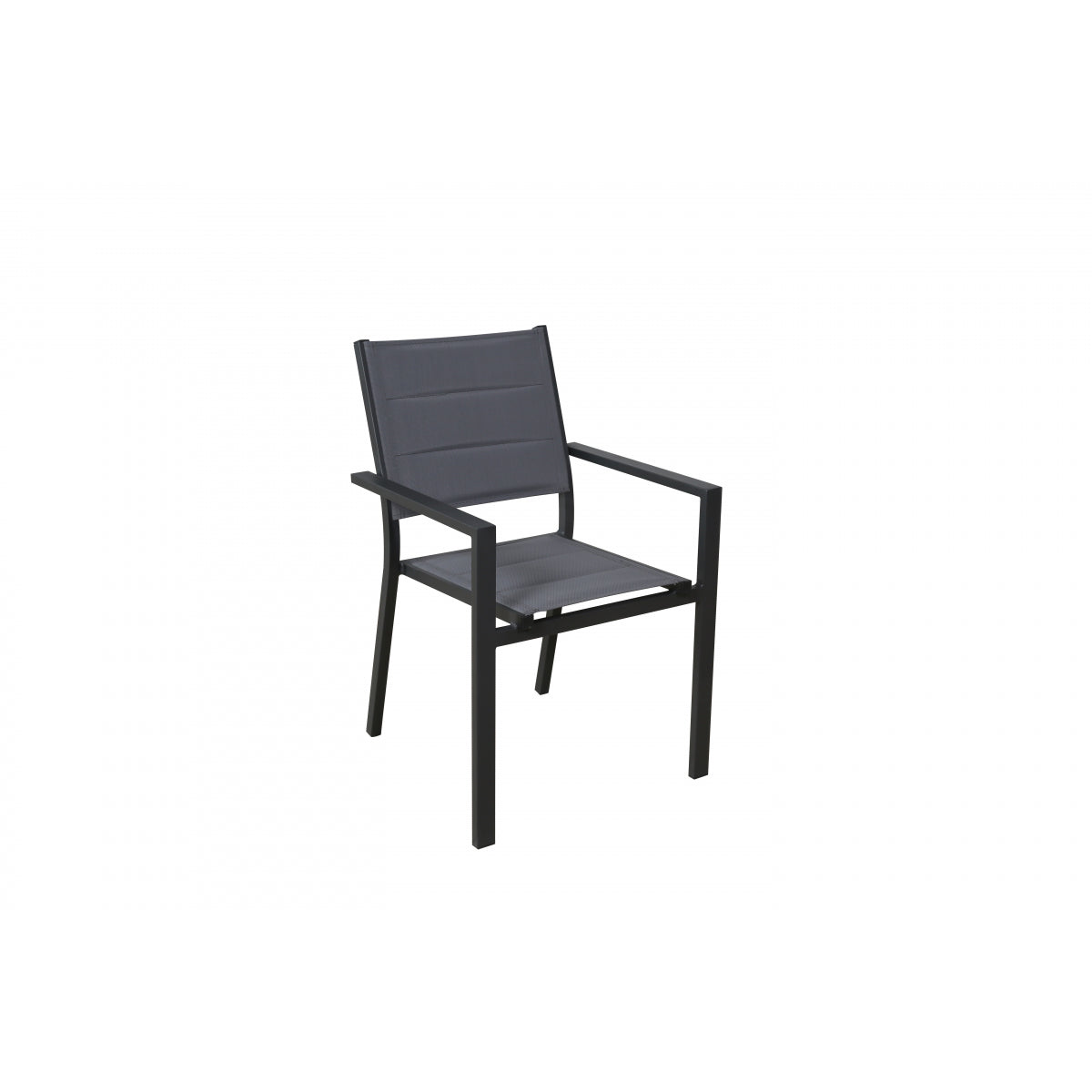 Lote De 4 Sillones Apilables Gris Antracita - Muebles De Jardín - Texaline Aluminio 58x57x87cm_0