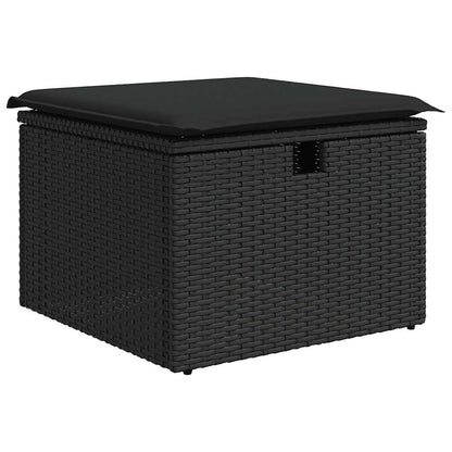 Set De Sofás De Jardín 7 Pzas Con Cojines Ratán Sintético Negro / Vetonek_4