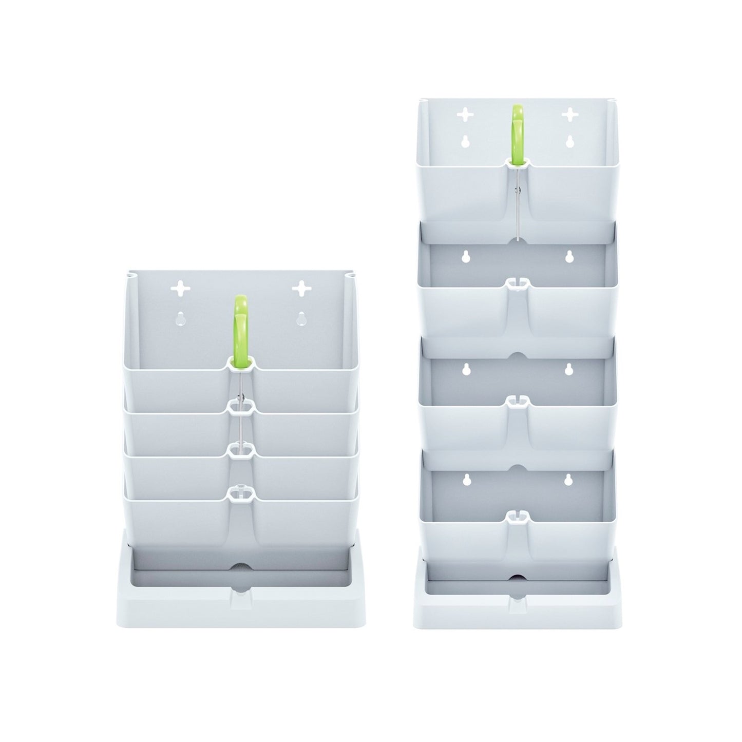 Pack de 2 Maceteros Verticales Prosperplast Mini Cascade de Plástico Blanco (19.5 x 11.4 x 47.5 cm) + 2 Tijeras de Jardín