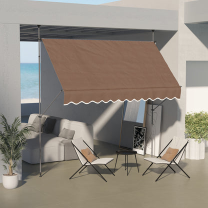 Toldo Manual Retráctil Outsunny Poliéster, Aluminio Café 300x120x300 Cm_1