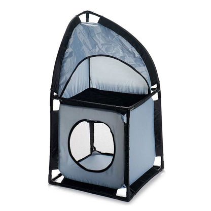 Torre Esquinera Para Gatos 69x35.5x35.5cm Metal Y Poliéster Gris_0