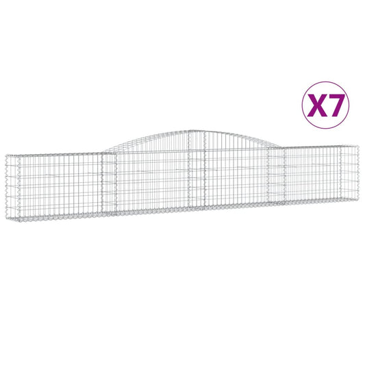 Cestas De Gaviones 7 Uds Forma De Arco Hierro 400x30x60/80 Cm_0
