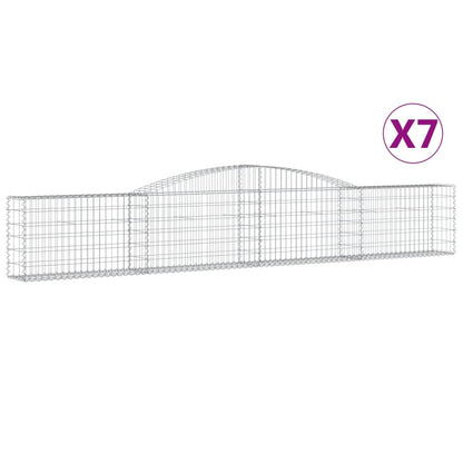Cestas De Gaviones 7 Uds Forma De Arco Hierro 400x30x60/80 Cm_0