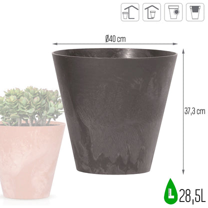 Maceta Tubus Beton Effect 28,5l., Dimensiones (mm) 400x400x373, Color Antracita_2