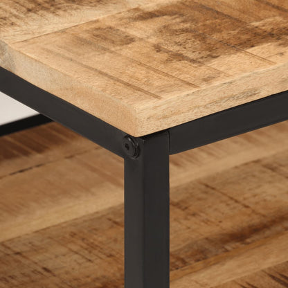 Mesa De Centro De Madera Maciza De Mango Rugosa 45x45x35 Cm_2
