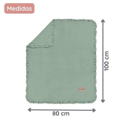 Manta De Bebé Doble Muselina Cotton Color Salvia_2