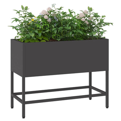 Jardinera Elevada Negro 60 X 26 X 45 Cm Acero_2