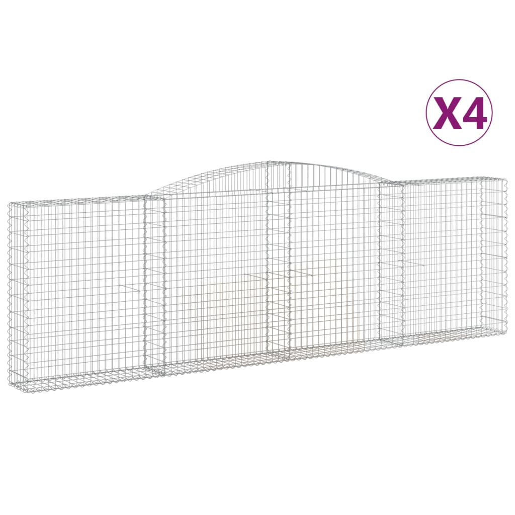 Cestas De Gaviones 4 Uds Forma De Arco Hierro 400x30x120/140 Cm_0