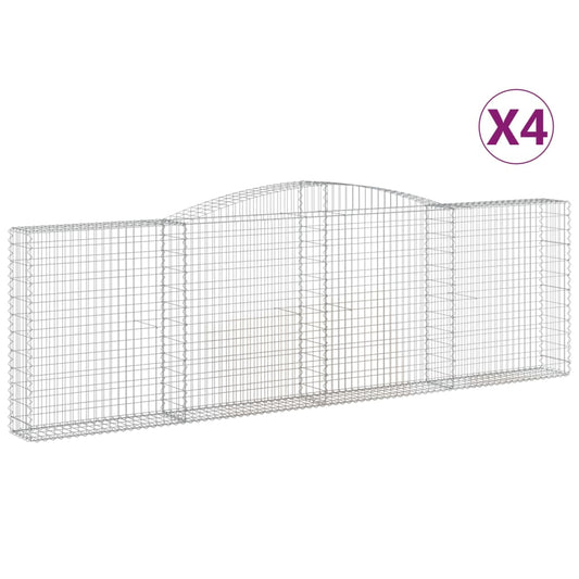 Cestas De Gaviones 4 Uds Forma De Arco Hierro 400x30x120/140 Cm_0