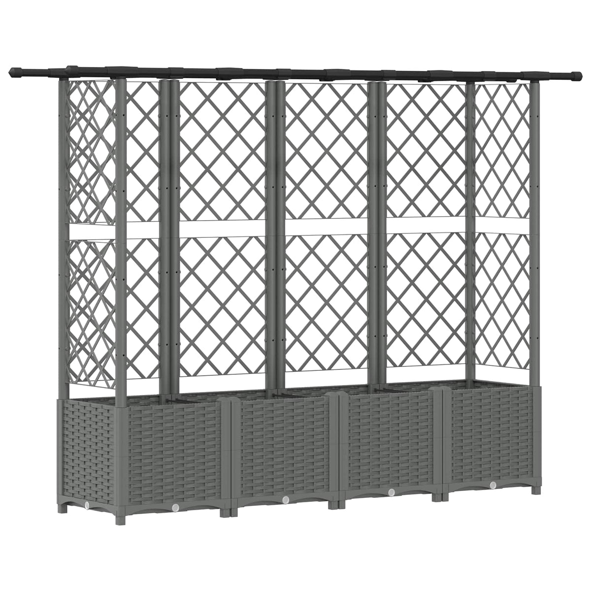 Cama Elevada Con Trellis Y Techo Gris Claro 202 X 40 X 136 Cm_0