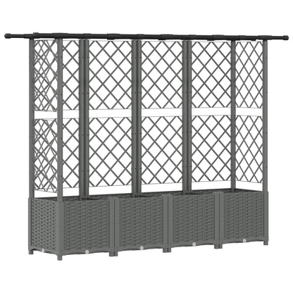 Cama Elevada Con Trellis Y Techo Gris Claro 202 X 40 X 136 Cm_0