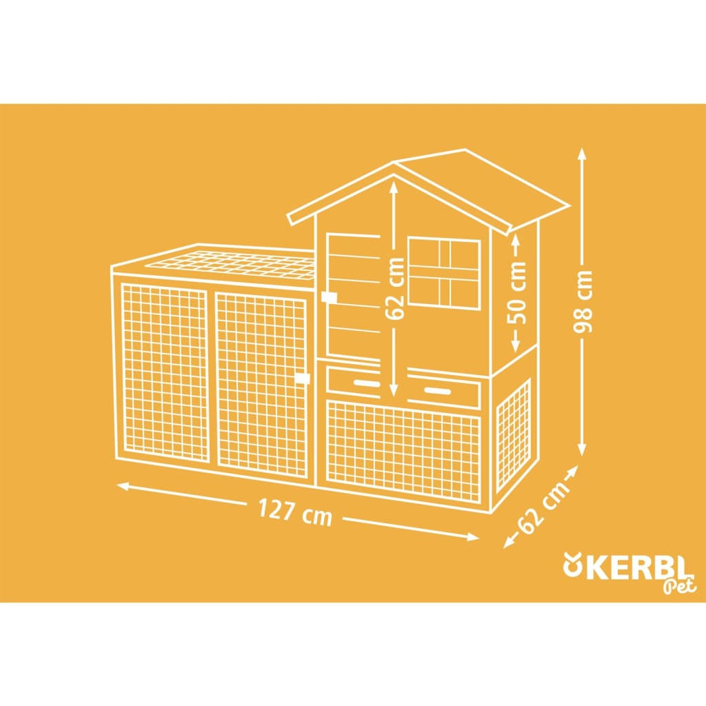 Kerbl Cabaña Para Roedores Freetime Luke Madera Esmaltada 127x62x98 Cm_2