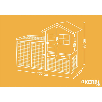 Kerbl Cabaña Para Roedores Freetime Luke Madera Esmaltada 127x62x98 Cm_2
