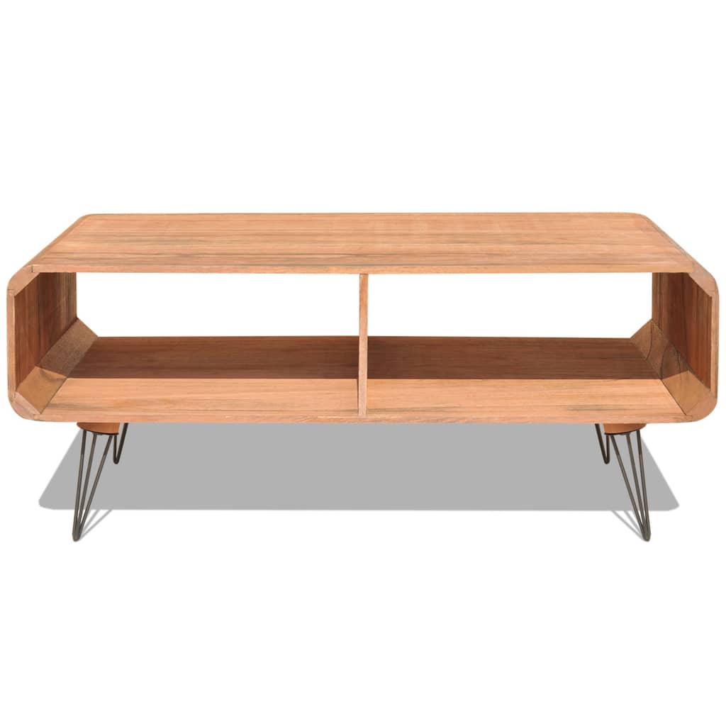 Mesa De Centro Madera Maciza Paulownia Marrón 90x55,5x38,5 Cm_0