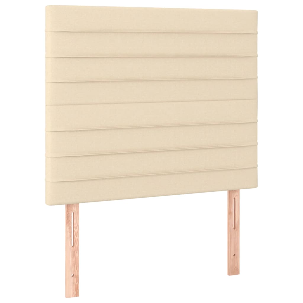 Estructura De Cama Con Cabecero De Tela Color Crema 90x190 Cm / Vetonek_2
