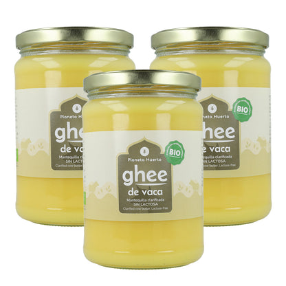 Embalagem de 3 x Ghee manteiga clarificada ECO Planeta Huerto 500 gr
