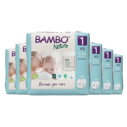 Pacote de poupança fralda recém-nascido T1 2-4 kg Bambo 132 unidades