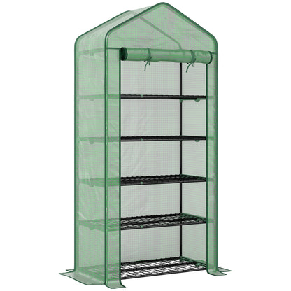 Outsunny Invernadero De Jardín De 5 Niveles Diseño Ensanchado 90x49x193 Cm Verde_0