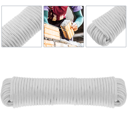 Cuerda Trenzada De Poliéster 10 M X 6 Mm Blanca_1