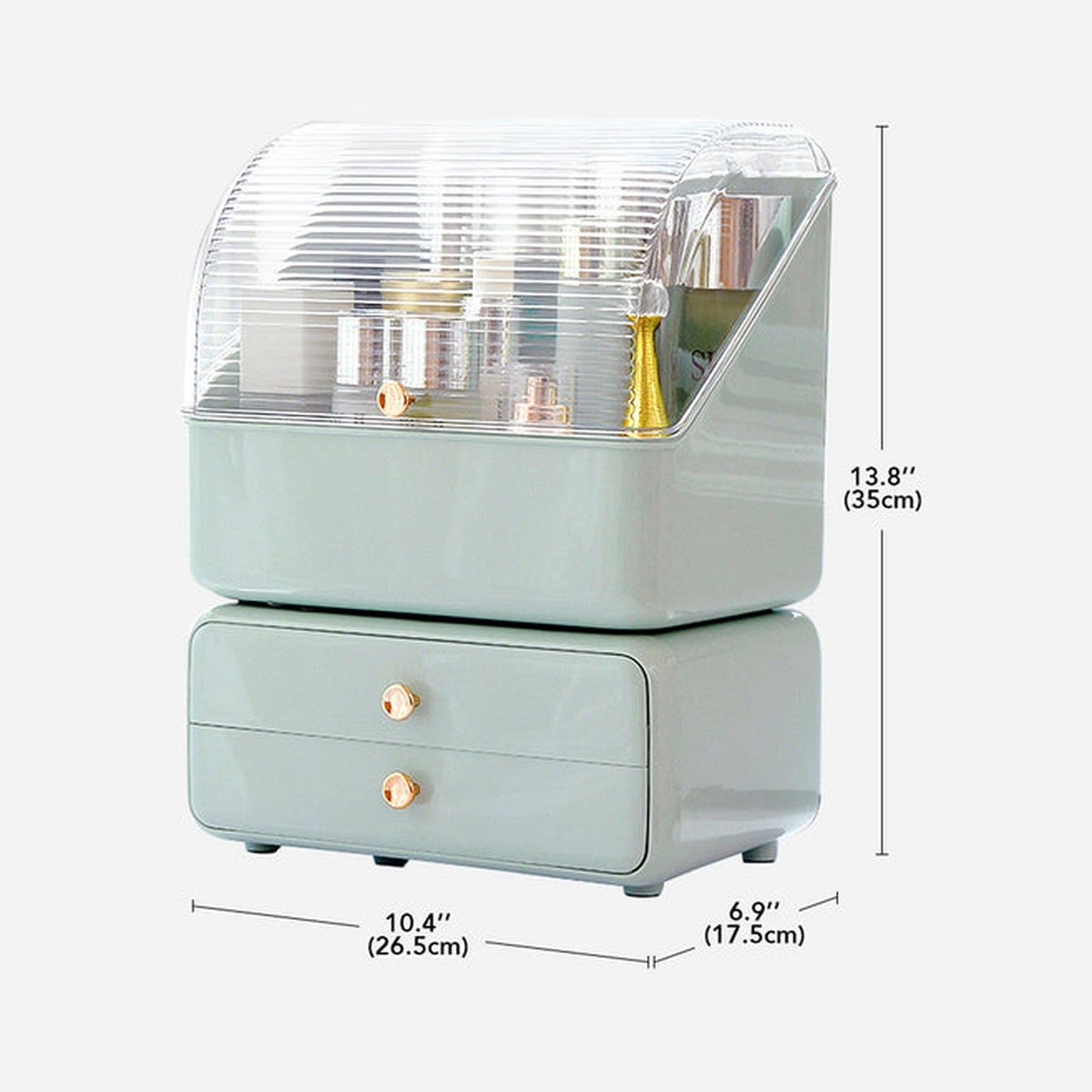 Joybos - Caja Para Organización Y Almacenaje De Cosmeticos 2en1 Verde_1