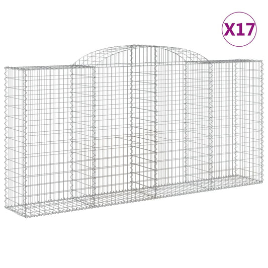 Cestas Gaviones 17 Uds Forma De Arco Hierro 300x50x140/160 Cm_0