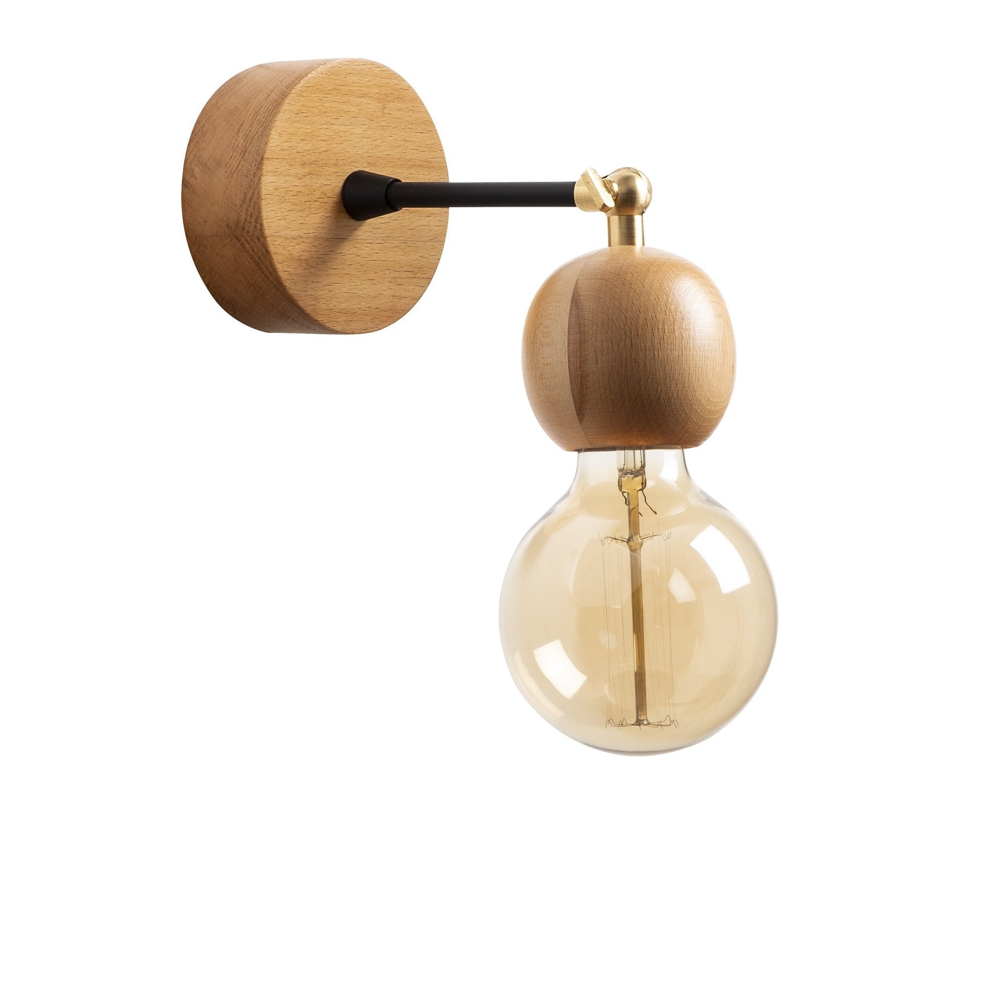 Aplique De Pared, Madera , Natural, 10x10x14, Casquillo E 27 Max 40 W