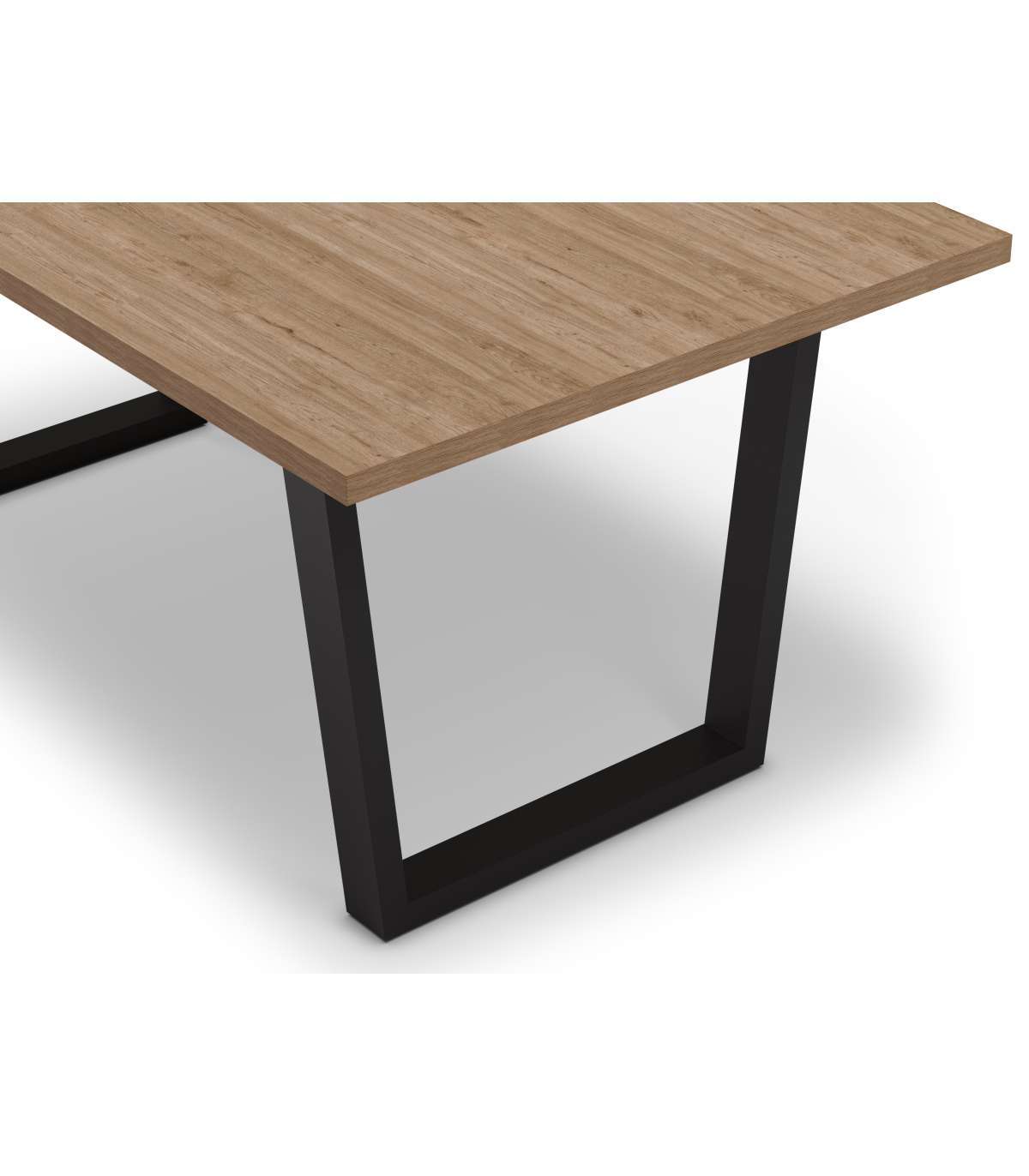 Mesa Para Comedor Rectangular Fija Md-francis Acabado Natural/negro, 180cm(ancho) 75cm(alt_4