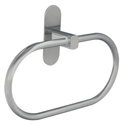 Toallero Forma Anilla Color Inox Con Efecto Espejo, Autoadhesivo Resistente, Porta Toallas, Toallero Adhesivo Pared / Mueble_0