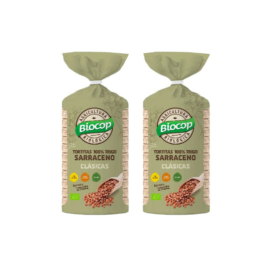 Embalagem de 2 panquecas de trigo sarraceno 100% Biocop 100 g