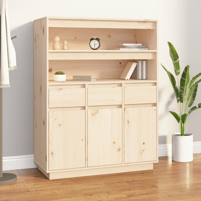 Aparador Alto De Madera Maciza De Pino 89x40x116,5 Cm / Vetonek_2