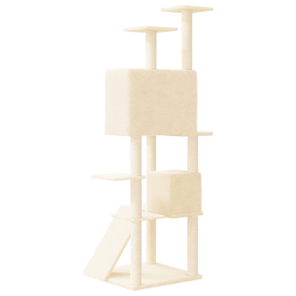 Vidaxl Rascador Para Gatos Con Postes De Sisal Crema 153 Cm_4