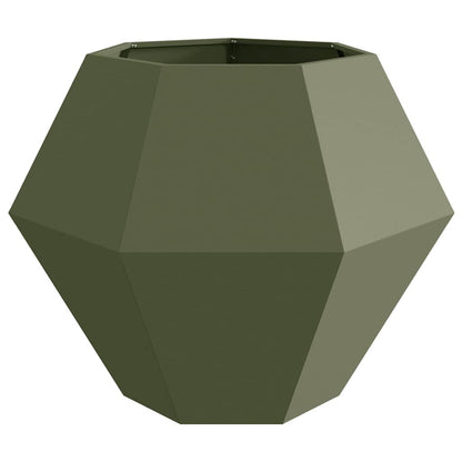Jardinera 2 Uds. Verde Oliva 100 X 100 X 80 Cm Acero_5
