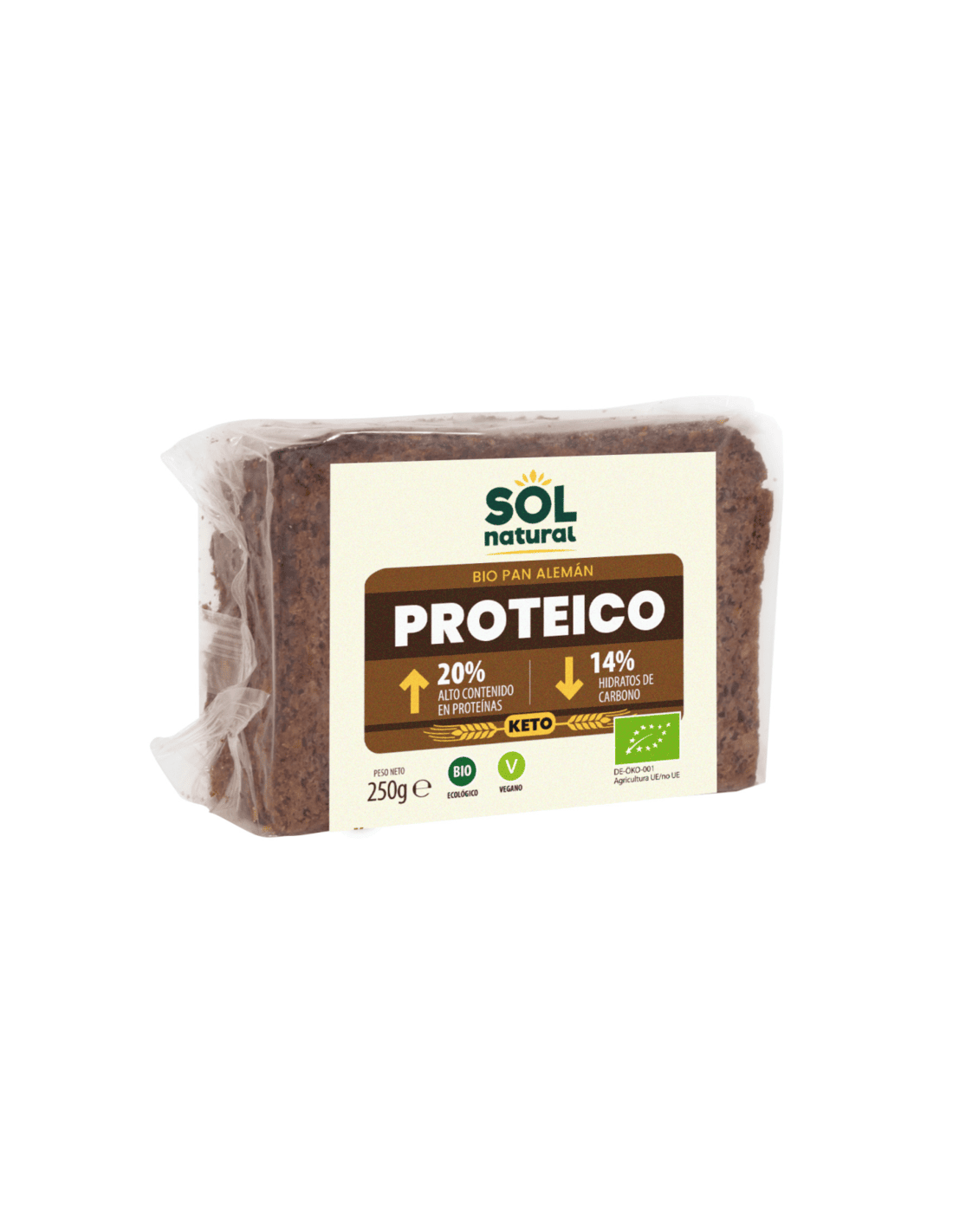 Pan Alemán Proteico Keto Bio - Sol Natural_0