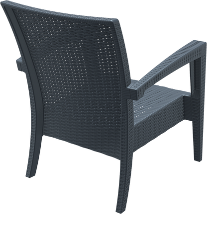 Siesta Exclusive Pack De 2 Sillones Miami Lounge Armchair Ratán Gris_2
