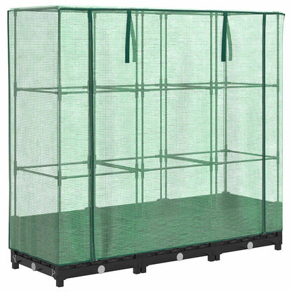 Jardinera Elevada Con Cubierta De Invernadero Aspecto Ratán 120x40x123 Cm_0