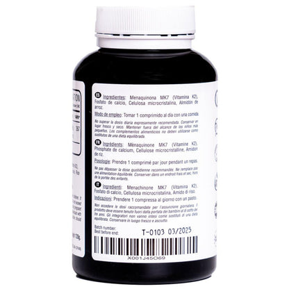 Vitamina K2 MK7 200 mcg 240 comprimidos vegan Hivital